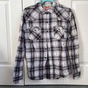 Gray and black JNCO button down